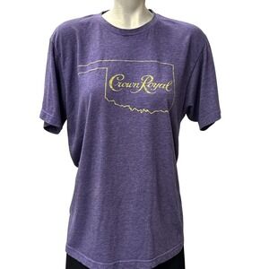 Crown Royal Oklahoma Outline Graphic T Shirt Purple Heathered Short Sleeve Sz L